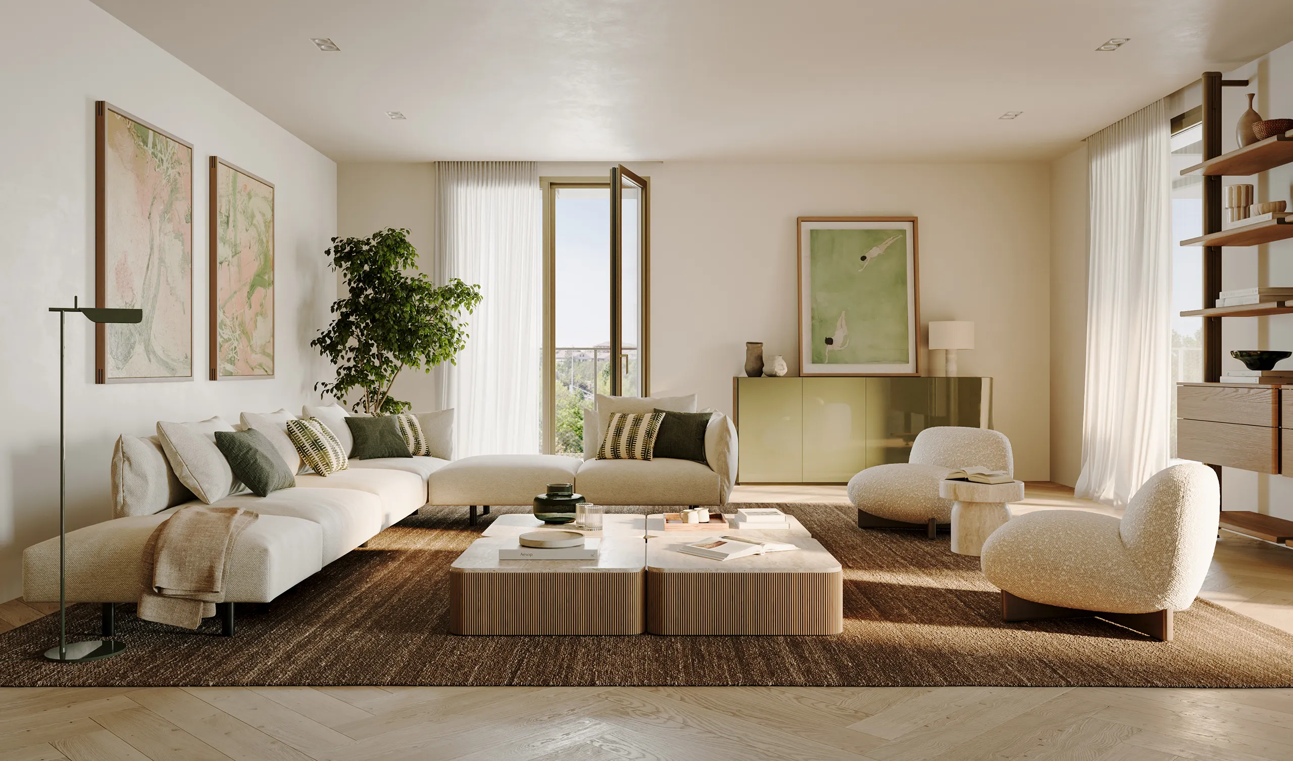 Case nel Parco di Mulini Mandelli, nuove residenze contemporanee circondate dal verde a Treviso.